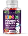 Natural Kids Probiotic Gummies with 6 Strains for Digestive & Immune Support - Chewable Supplement, 60 Gummies