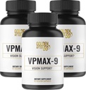 3 Bottles of Golden After 50 VpMax-9 Eye Vitamin Supplement with Lutein, Lycopene, and Bilberry Extract