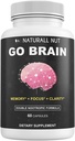 Double Nootropic Formula for Memory and Focus with Ginkgo Biloba and Bacopa Monnieri - Brain Supplements for Women & Men