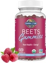 Organic Beet Root Gummies with Antioxidants for Heart Health & Energy - Vegan, Gluten Free, Non GMO Raspberry Supplement