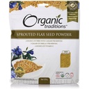 Organic Traditions Pousutong Sprouted Flax Golden 8 oz Bag - Premium Quality Flax Seed Blend