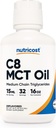 16oz Nutricost C8 MCT Oil - Ideal for Keto and Paleo Diets, Non-GMO Formula