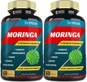 2-Pack Moringa Capsules with Turmeric, Ashwagandha, Ginger, Licorice, and Black Pepper - 4 Month Supply for Immune Support and Energy Boost