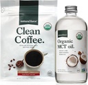 Organic Clean Coffee and MCT Oil Bundle - Pure Coconut MCTs, Mold-Free Coffee - Non-GMO, Keto, Paleo, Vegan - 12 Oz Bag, 16 Oz Bottle