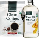 Organic C8 MCT Oil and Clean Coffee Bundle - 100% C8 MCTs, Mold & Mycotoxin Free - Non-GMO, Keto, Paleo, Vegan - 12 Oz Bag, 32 Oz Bottle