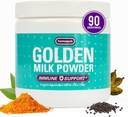 Organic Turmaquik Golden Milk Turmeric Powder with Immune-Boosting Superfood Blend - Ginger, Black Pepper, Cinnamon, Cardamom, Vitamins C, D, B6, B12, Zinc