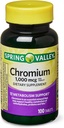 100 Tablets of Spring Valley Chromium 1,000 mcg for Metabolism Support