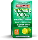 14 Count Resistance C Stick Packs with 16 Nutrients, 7 B-Vitamins, Electrolytes, and Antioxidants for Immune Support - Green Lemon-Lime Flavor