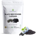 Organic Cosmic Element Black Seed Powder Capsules - 100% Pure Nigella Sativa for Health - 120 Capsules of Vegan Black Cumin Seeds (450mg)