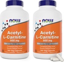 NOW Foods Acetyl L-Carnitine 500mg - 720 Veg Capsules, Non-GMO ACL 500mg Supplement for Men and Women
