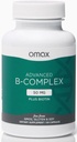 Omax3 Advanced Biotin Vitamin B Complex Capsules for Hair, Skin, Nails, Stress Support - 90 Count