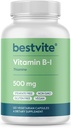 500mg Vitamin B-1 (Thiamin) Vegetarian Capsules - Non-GMO & Gluten-Free Vegan Supplement