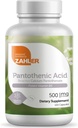 120 Capsules of Zahlers Pantothenic Acid Supplement for Overall Health and Wellbeing