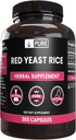 365 Capsules of Pure Red Yeast Rice - No Magnesium or Rice Fillers, Lab Verified Quality