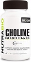 Choline Bitartrate Supplement for Cognitive Health & Mental Acuity - 550mg, 90 Capsules