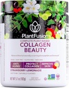 Vegan Collagen Beauty Powder for Women - Hair Skin Nails Vitamins - Strawberry Lemonade Flavor - Gluten Free, Non-GMO, Non-Dairy - 18 Servings