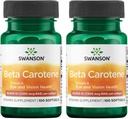 2 Pack Swanson Beta-Carotene 25000 Iu (7500 mcg) 100 Softgels - Vitamin A Supplement