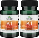 Swanson Vitamin K-1 100 mcg Tablets - Pack of 200 (2 Bottles)