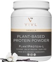 Organic Vanilla Plant Protein Powder for Men & Women - Vegan, Keto, Low Carb, Gluten-Free, Dairy-Free, Low Fodmap - 25g Protein, 27 Servings - Clean Ingredients - 33oz Package